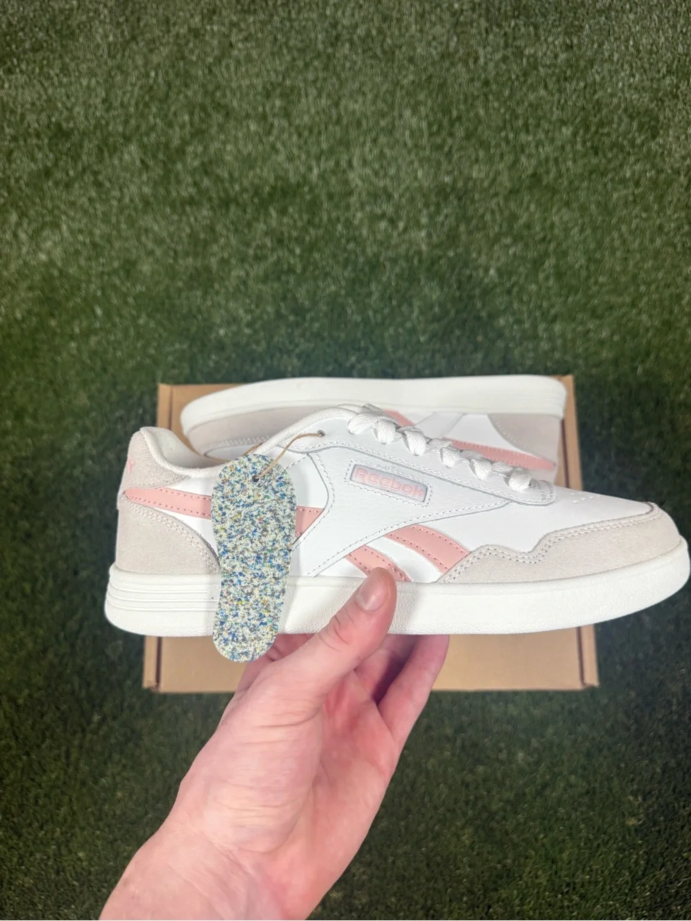Women’s Reebok White and Pink Casual Sneakers